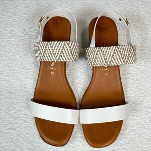 Italian Shoemakers White and Tan Sandals